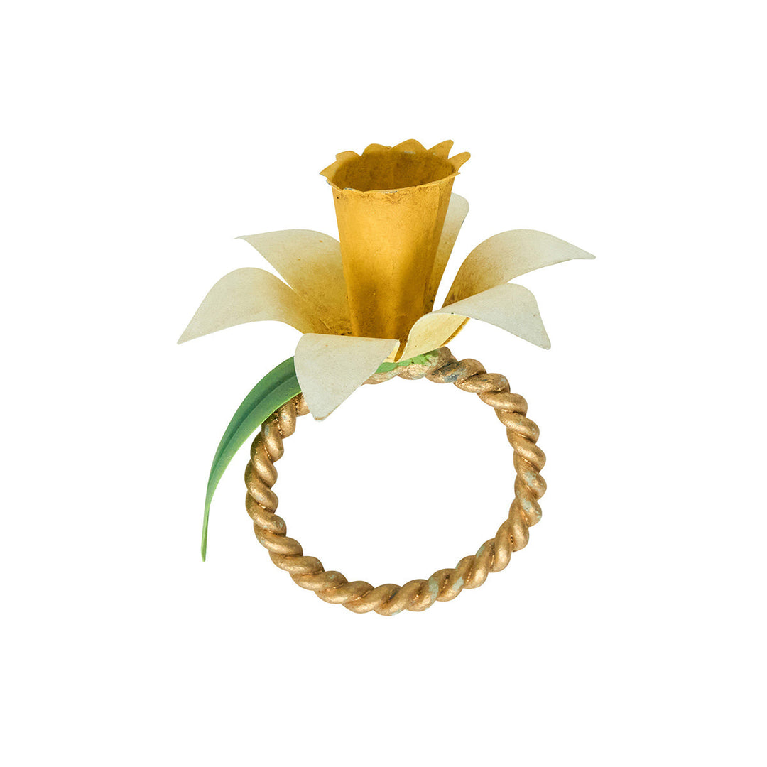 Meadow Walk Daffodil Napkin Ring, Set/4 - Yellow