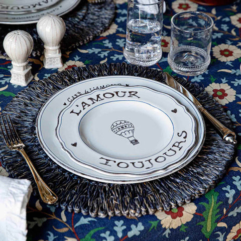 Straw Loop Placemat Set/4 - Delft Blue