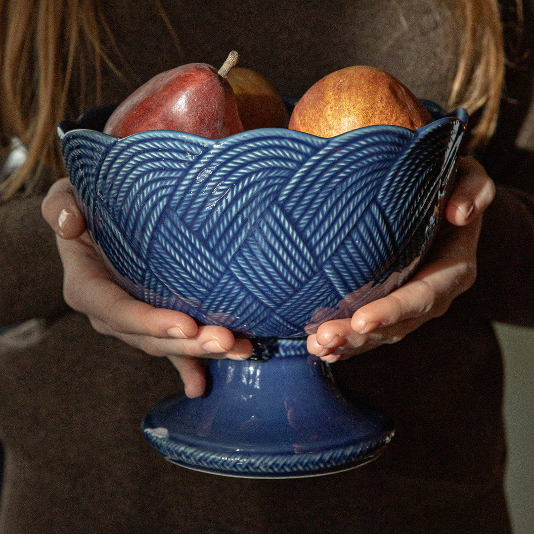 Le Panier Mystic Knot Footed Bowl - Denim