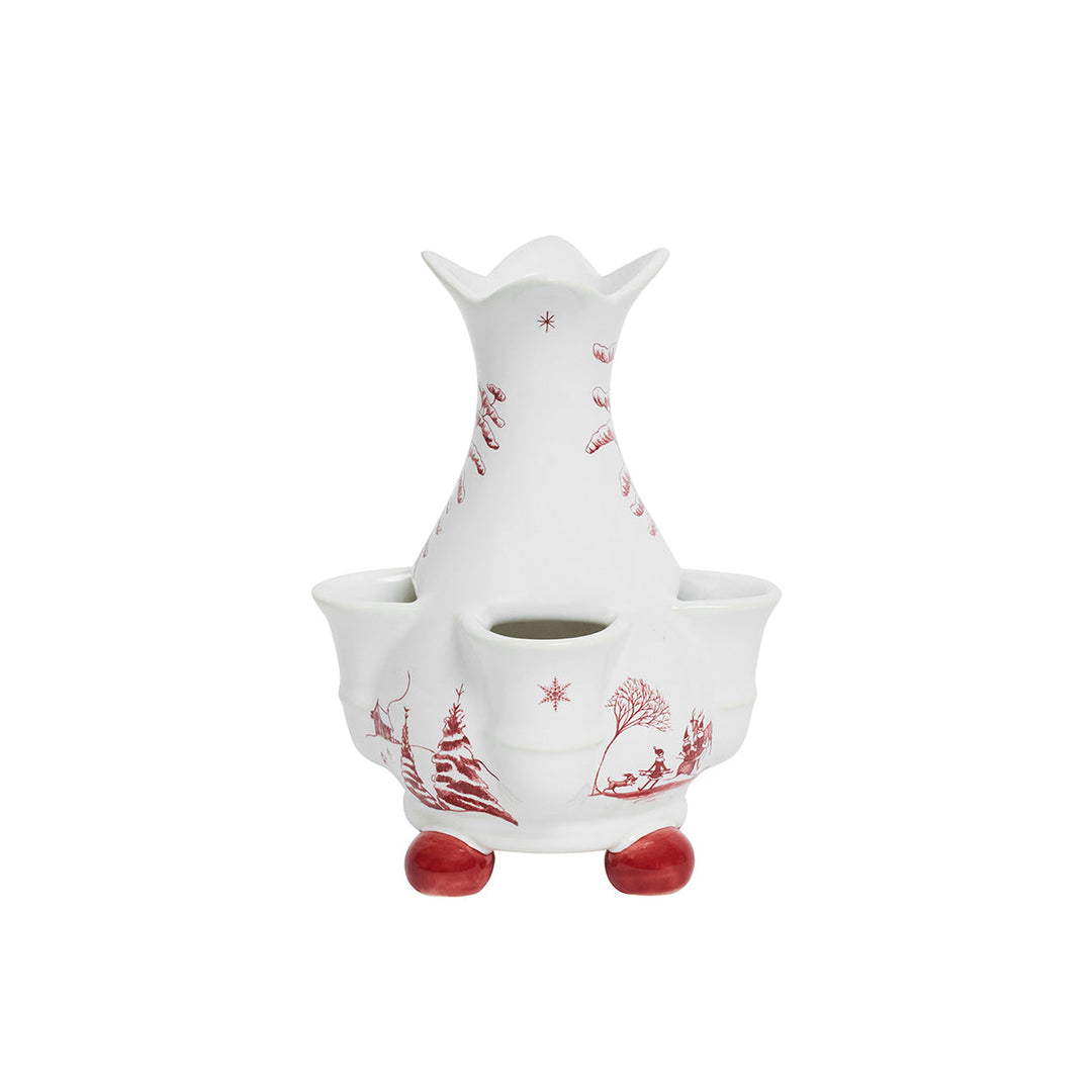 Country Estate Winter Frolic 6" Tulipiere Vase - Ruby