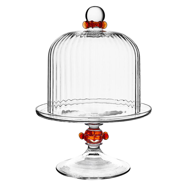 Nell Ruffle Petite Cake Dome &amp; Stand Set