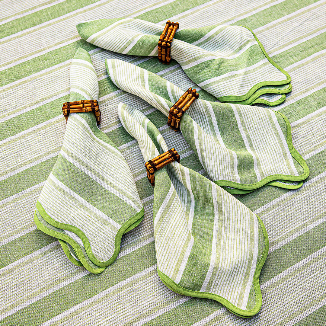 Cabana Stripe Napkin Set/4 - Seagrass