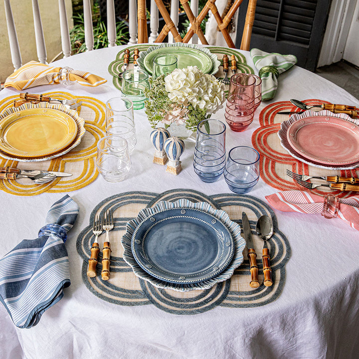 Berry &amp; Thread Melamine Dessert/Salad Plate Set/4 - Ocean