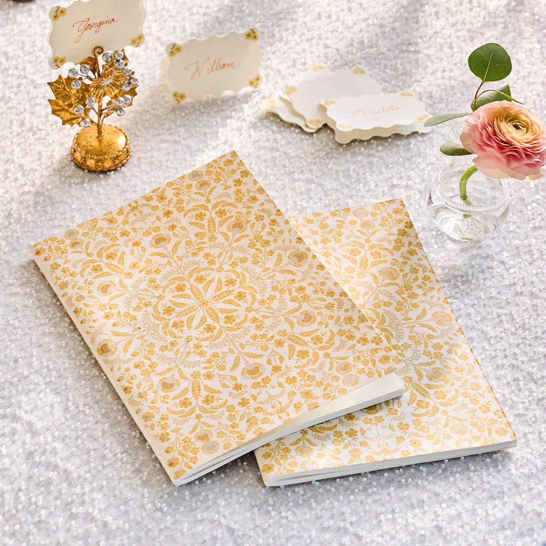 Berry &amp; Thread Thistle 7" x 10" Paper Journal - Gold/Silver