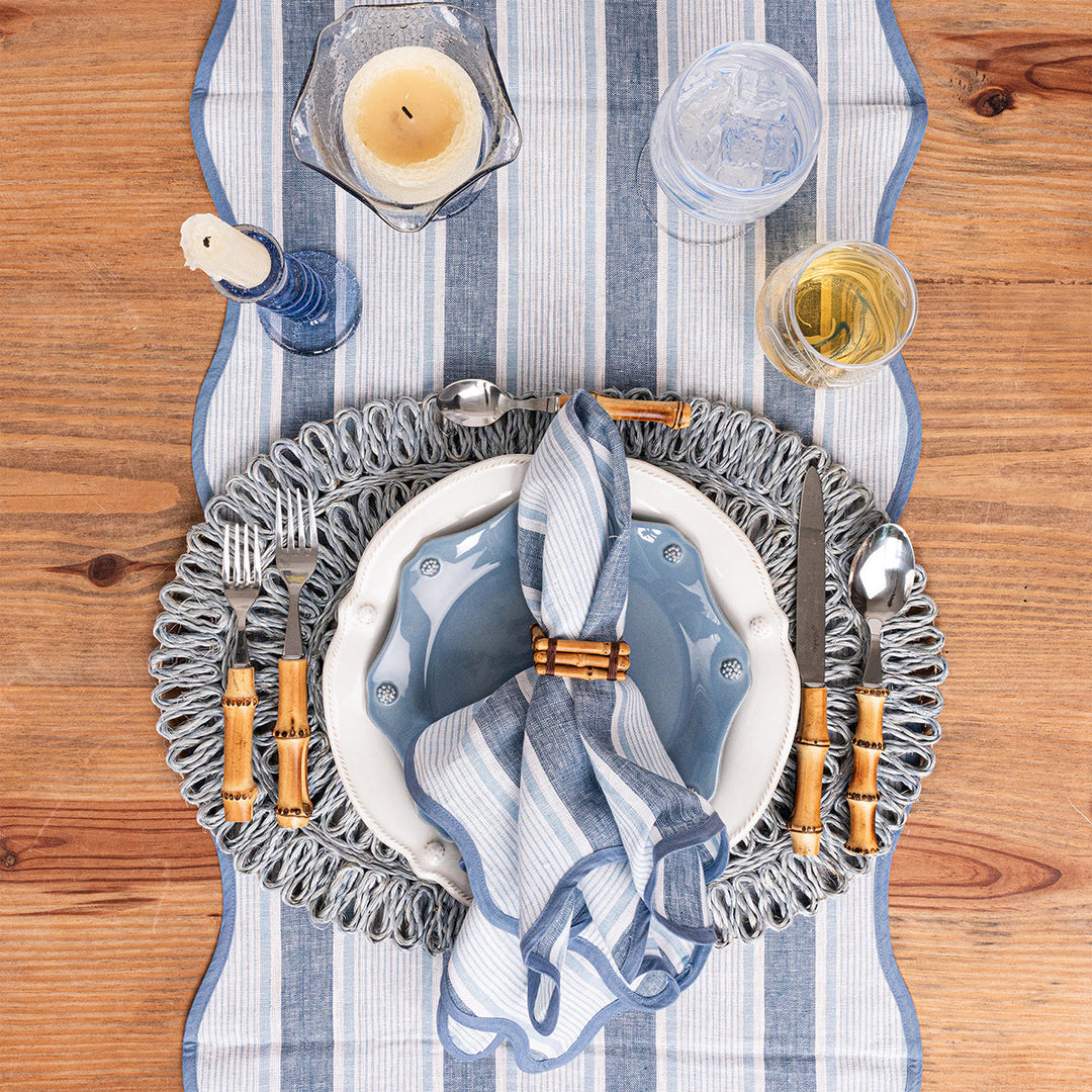 Cabana Stripe 18" x 90" Table Runner - Ocean