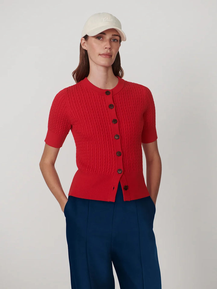 Rhys Knit Cardigan (Washed Red)