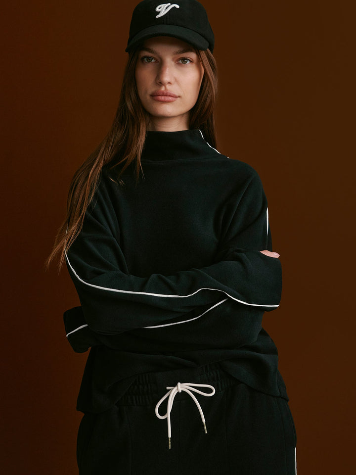 Rona High Neck Midlayer (Black / Snow White)