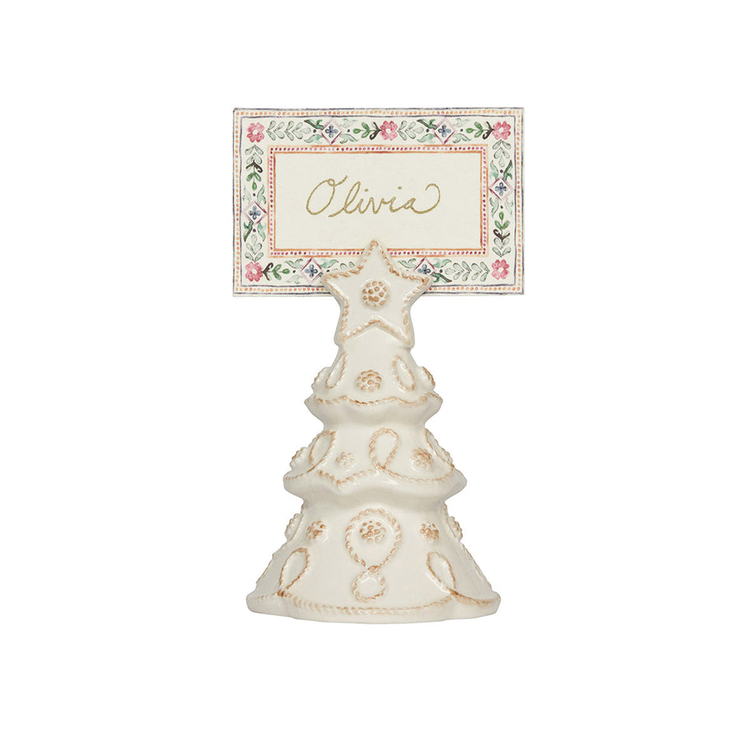 Berry &amp; Thread Tree Place Card Holder Set/4 - Whitewash