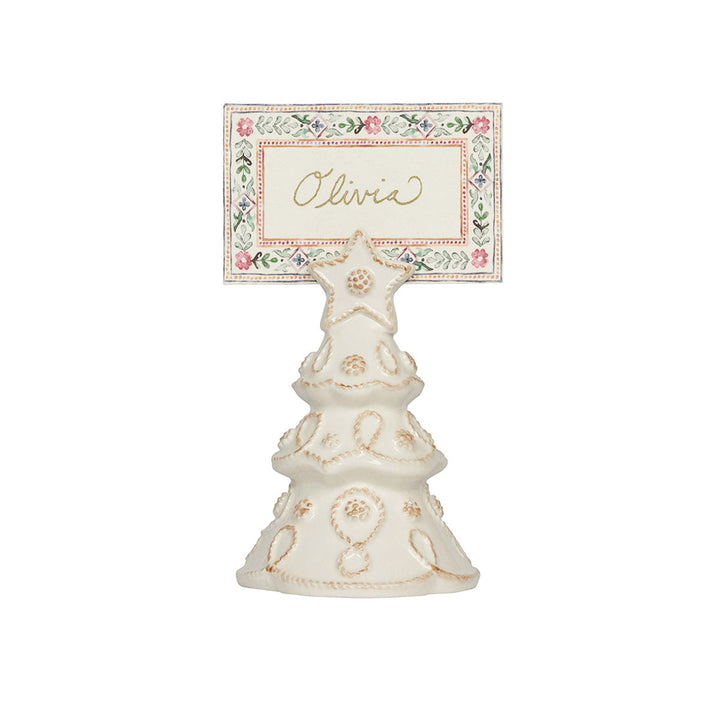 Berry &amp; Thread Tree Place Card Holder Set/4 - Whitewash