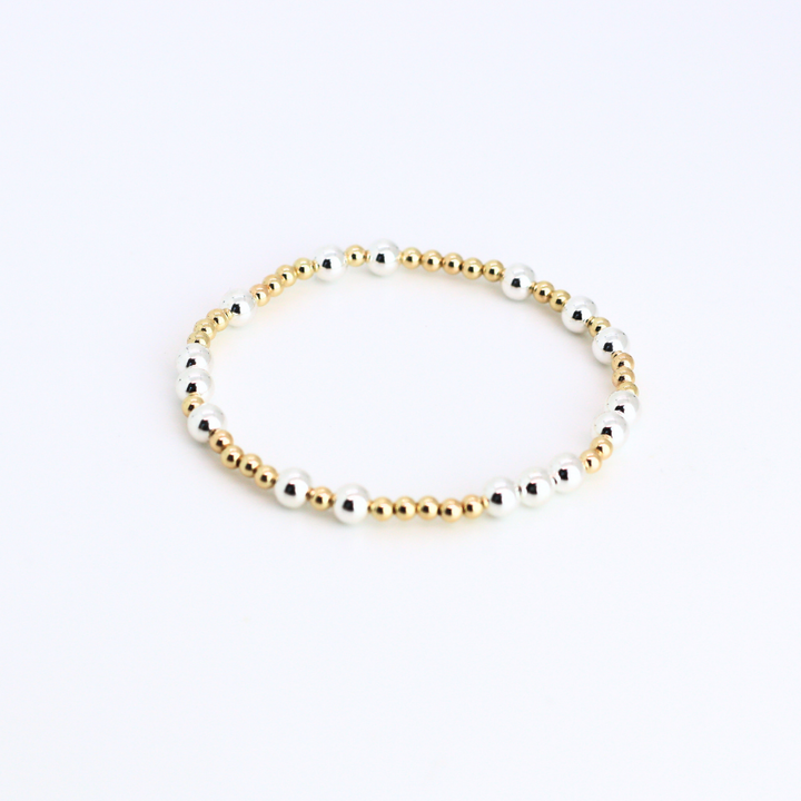 HOPES PROMISE 3mm Bead Bracelet, Sterling Mixed Metals