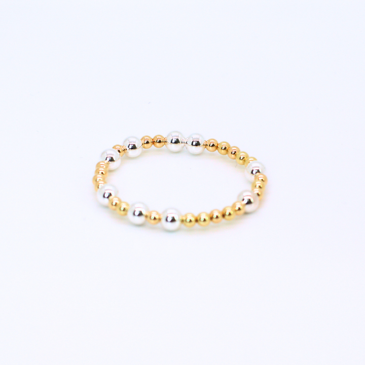 HOPES PROMISE 6mm Bead Bracelet, Sterling Mixed Metals