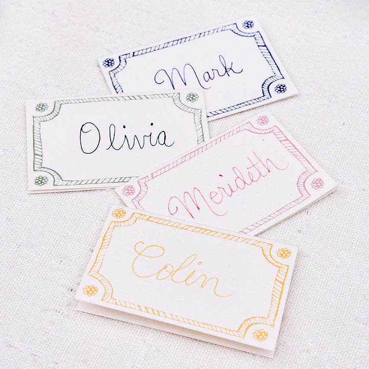 Berry &amp; Thread Place Card Set/12 - Chambray