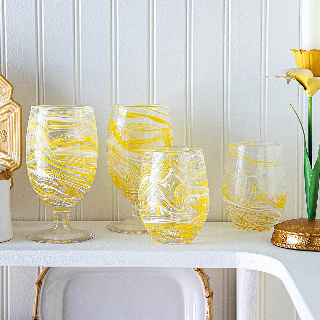 Puro Marbled Goblet - Yellow