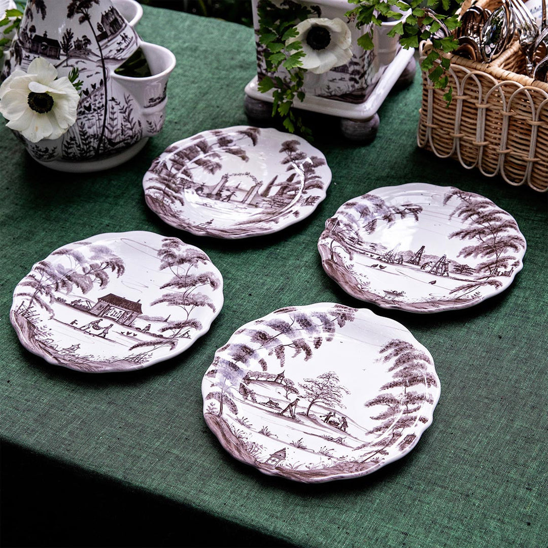 Country Estate Party Plate Assorted Set/4 - Flint Grey