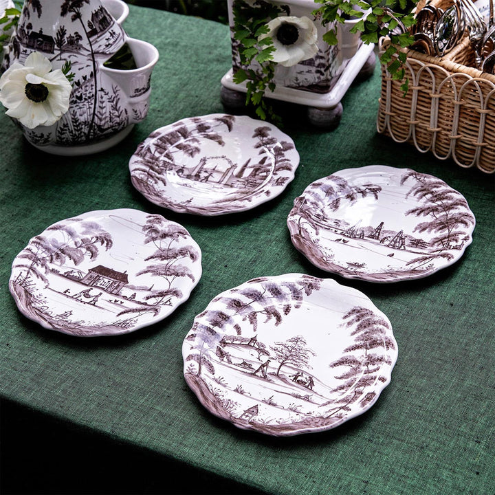 Country Estate Party Plate Assorted Set/4 - Flint Grey