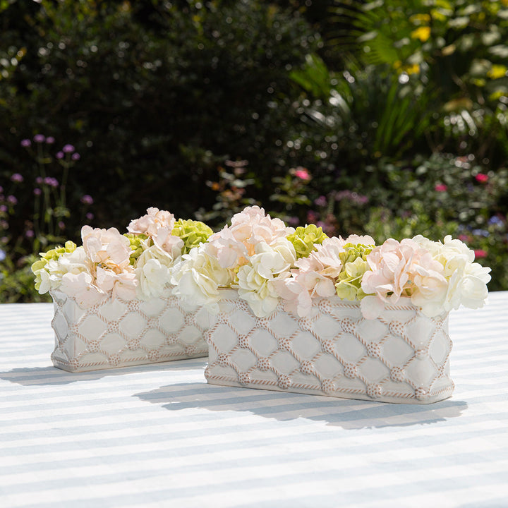 Berry &amp; Thread Petite Parterre Garden 8" Planter Set/2 - Whitewash