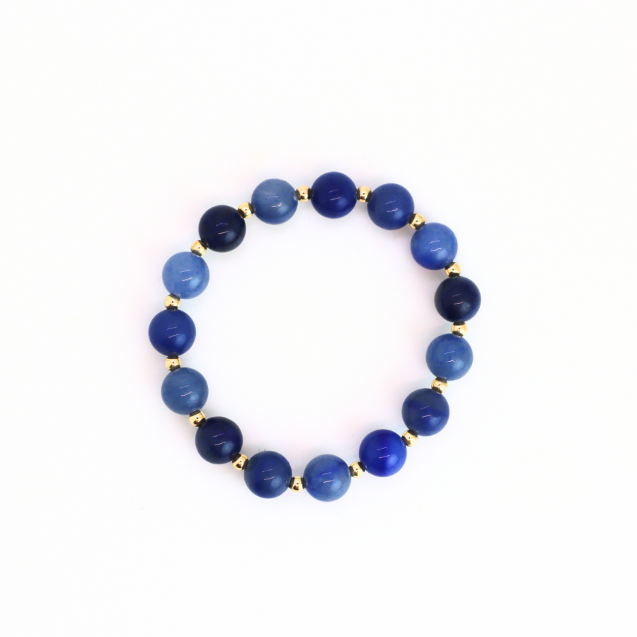 Kyanite &amp; Gold, 8mm Bracelet