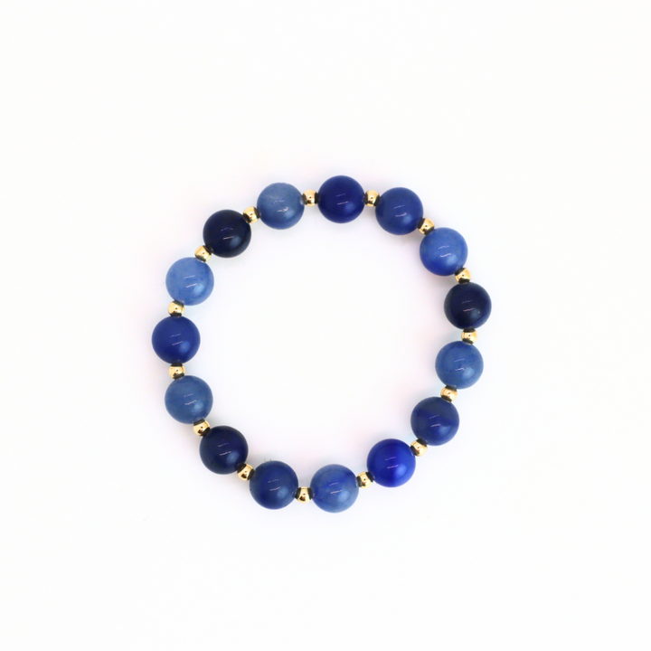 Kyanite &amp; Gold, 8mm Bracelet