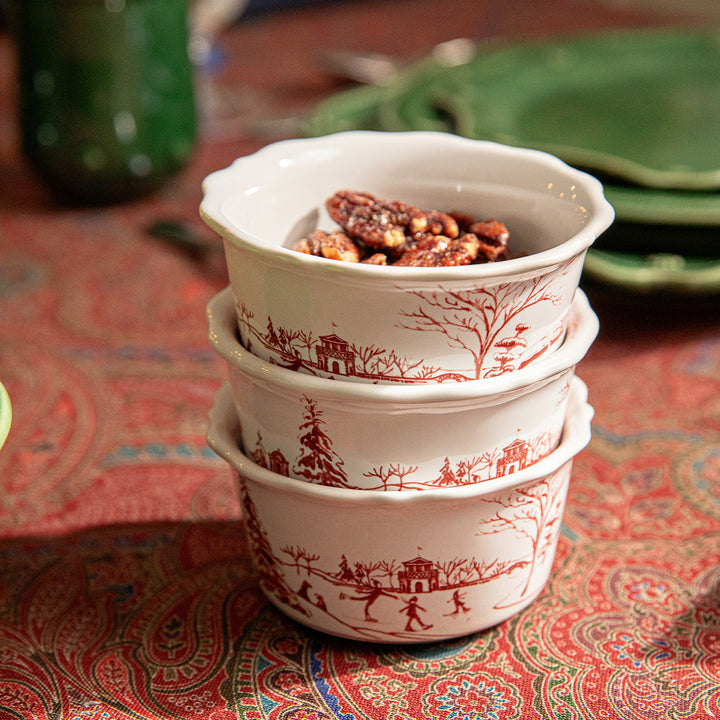 Country Estate Winter Frolic Ramekin - Ruby