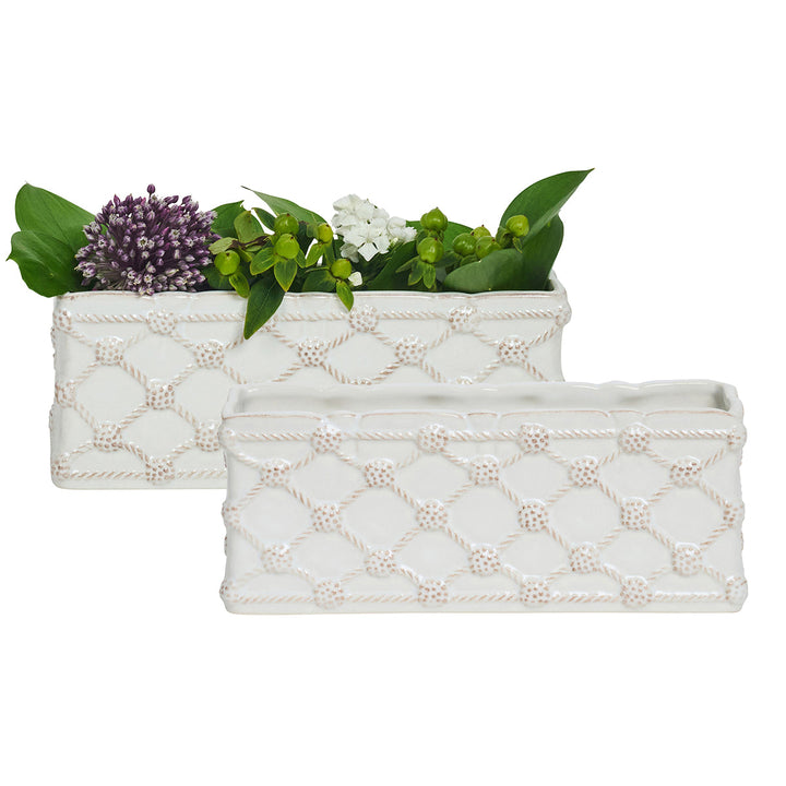 Berry &amp; Thread Petite Parterre Garden 8" Planter Set/2 - Whitewash