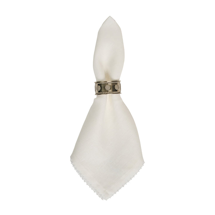 Berry Scallop Napkin Set/4 - White