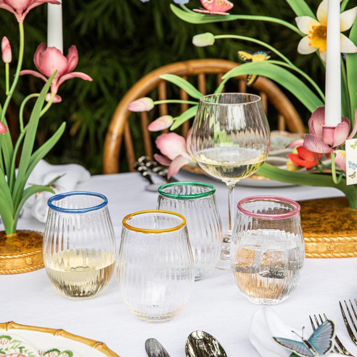 Nell Stemless Wine Glass Assorted Set/4 - Multi