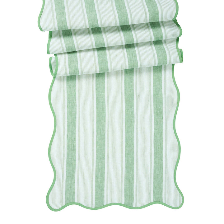 Cabana Stripe 18" x 90" Table Runner - Seagrass