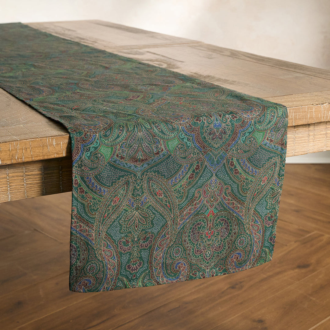 Paisley 18" x 90" Table Runner - Evergreen