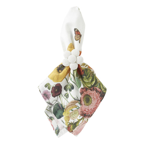 Field of Flowers Napkin Set/4 - White