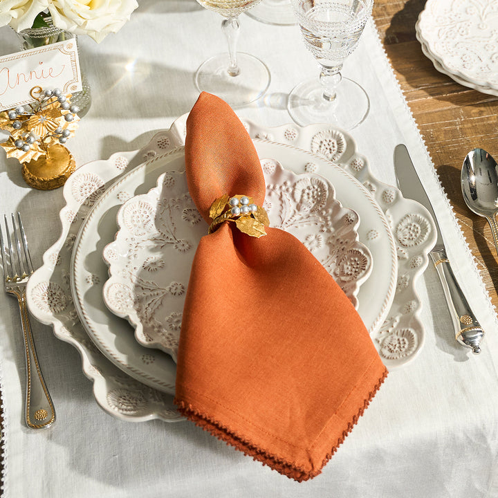 Berry Scallop Napkin Set/4 - Pumpkin