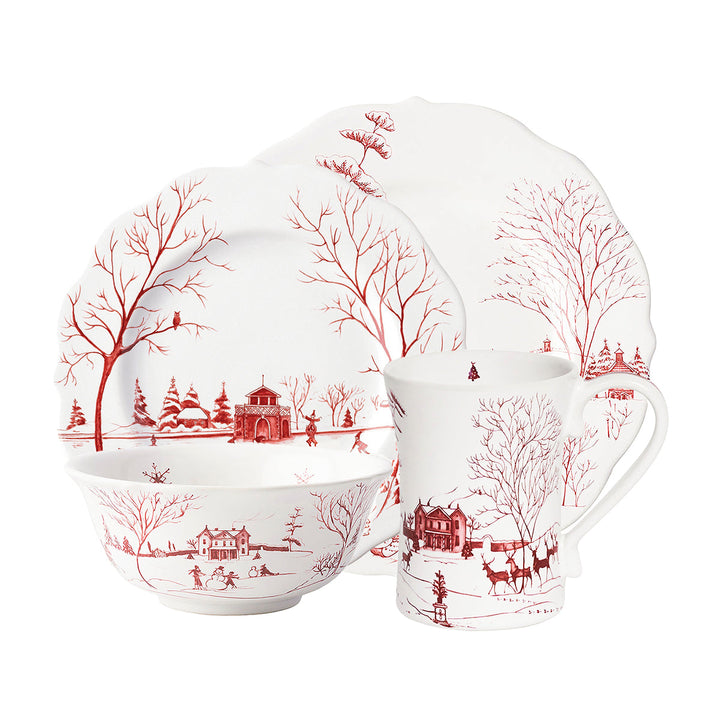 Country Estate Winter Frolic 4pc Place Setting - Ruby