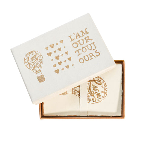 L'Amour Toujours Note Card Assorted Set/6 - Gold