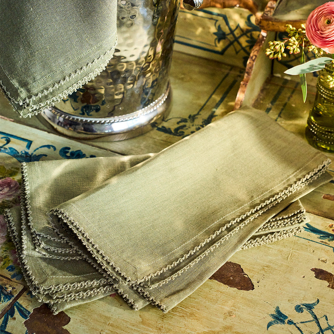 Berry Scallop Napkin Set/4 - Sage