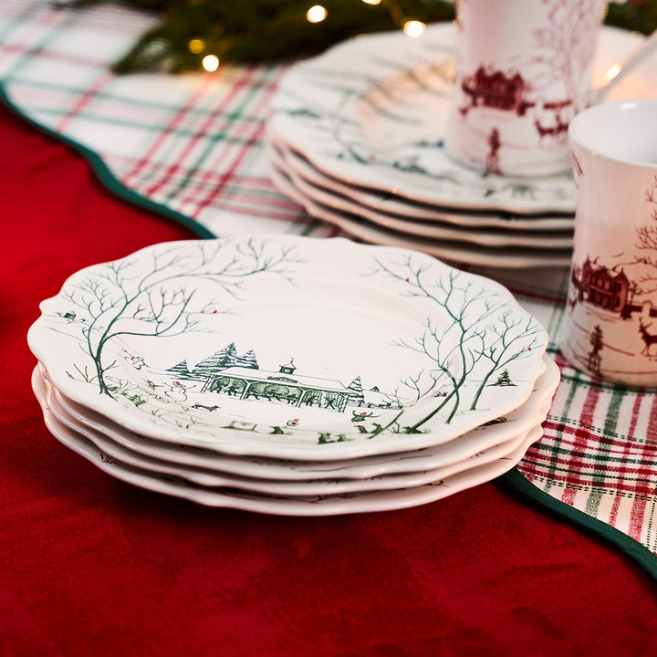 Country Estate Winter Frolic Dessert/Salad Plate - Evergreen
