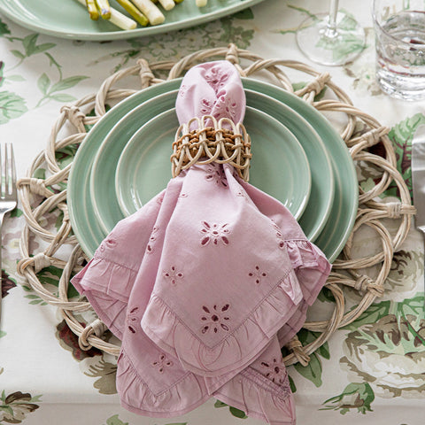 Eyelet Napkin Set/4 - Lilac