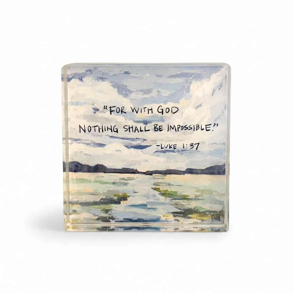 Luke 1:37 Acrylic Scripture Block