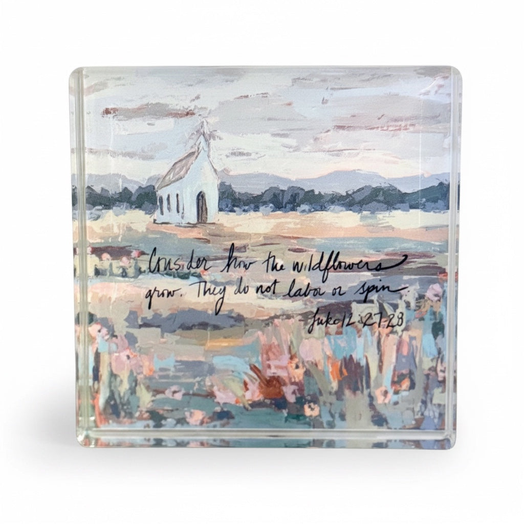 Luke 12:27-28 Acrylic Scripture Block