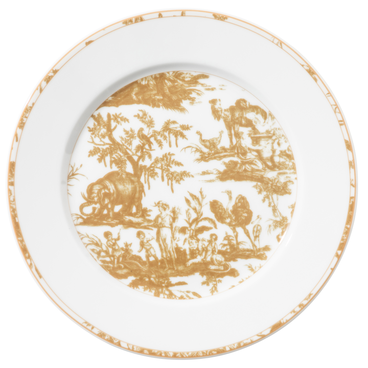 Toile de Jouy, Plate: The Four Parts of the World, Bronze, Set of 4