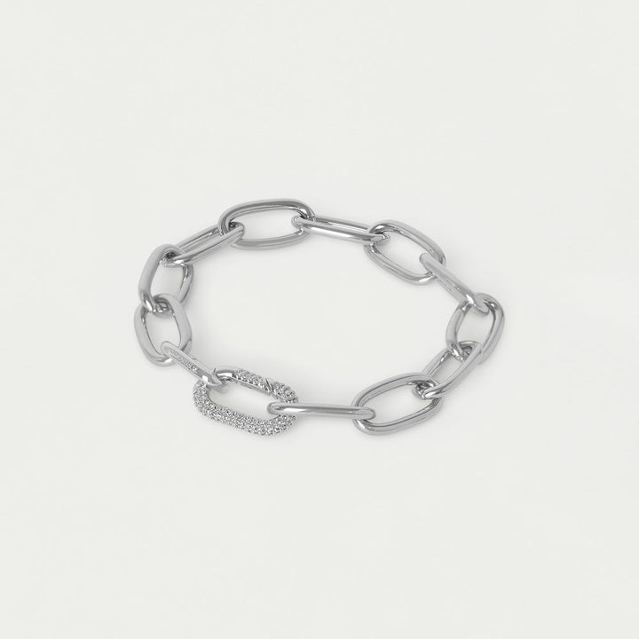 Solene Single Pavé Link Bracelet