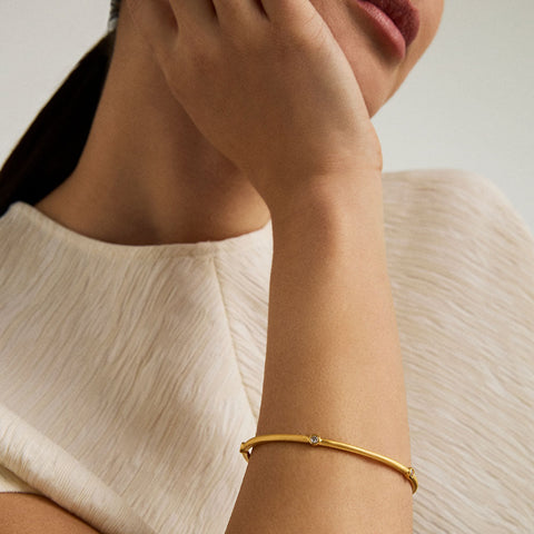 Orsay Pavé Bangle Bracelet - Gold