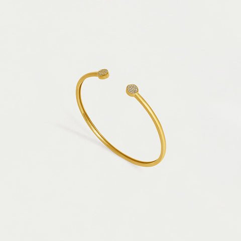 Mirabeau Pavé Open Bangle Bracelet - Gold