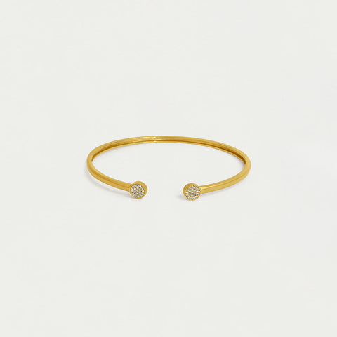 Mirabeau Pavé Open Bangle Bracelet - Gold