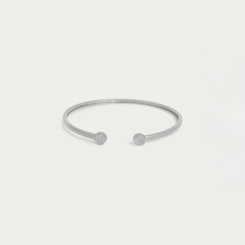 Mirabeau Pavé Open Bangle Bracelet - Silver