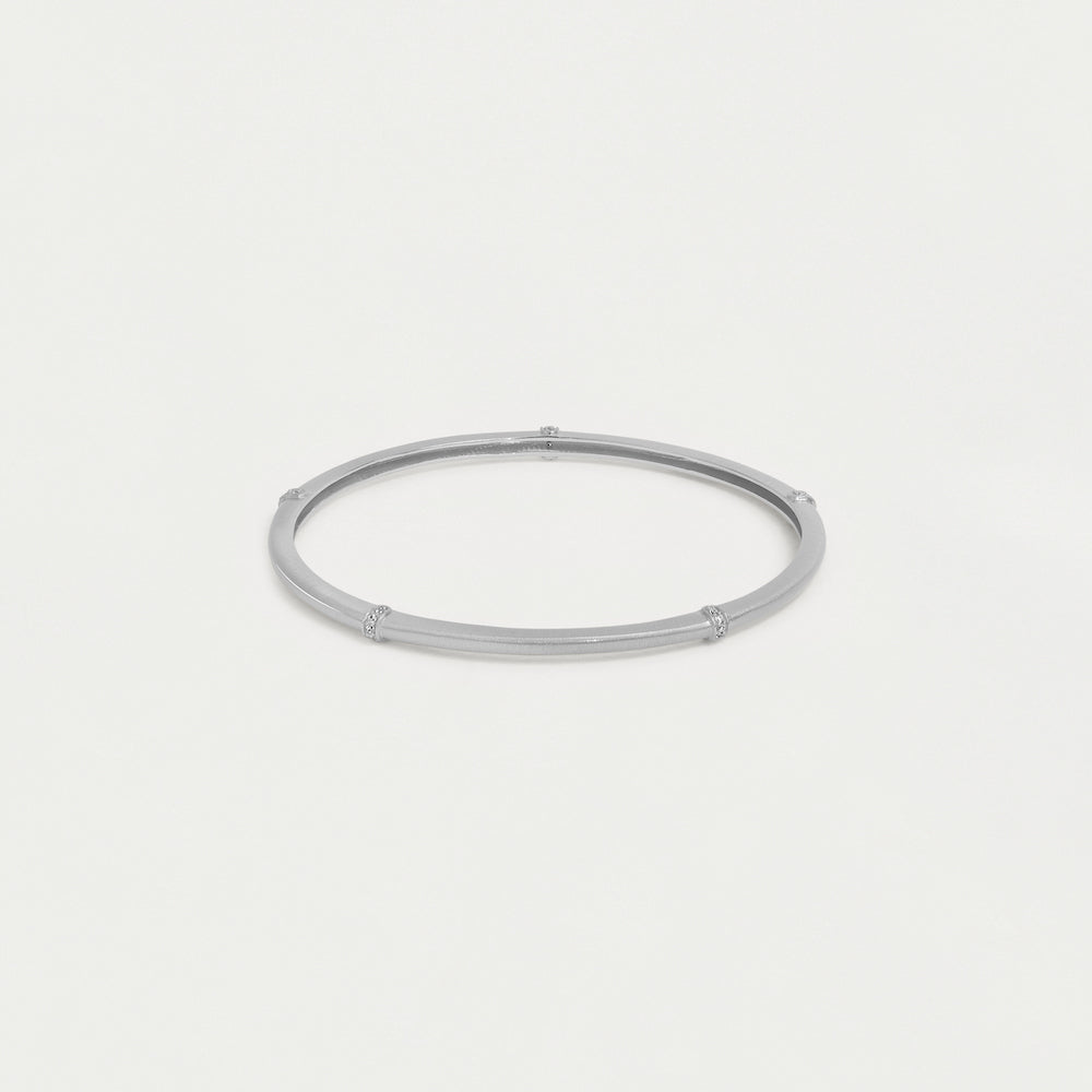 Colette Pavé Station Bangle Bracelet - Silver