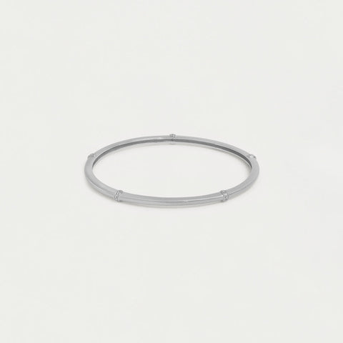 Colette Pavé Station Bangle Bracelet - Silver