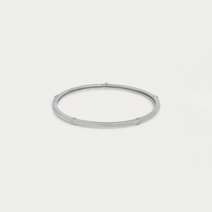 Colette Pavé Station Bangle Bracelet - Silver