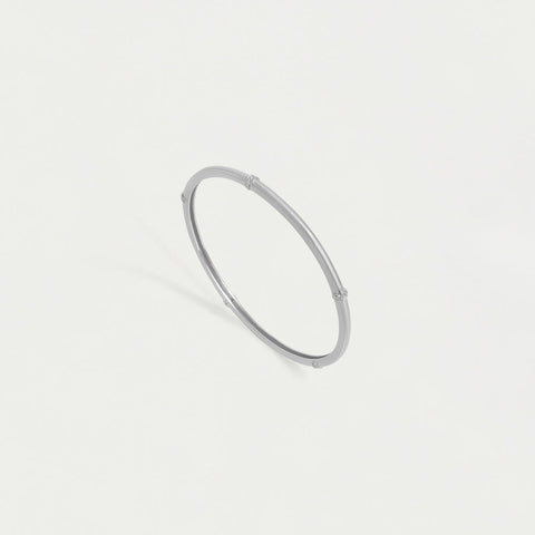 Colette Pavé Station Bangle Bracelet - Silver