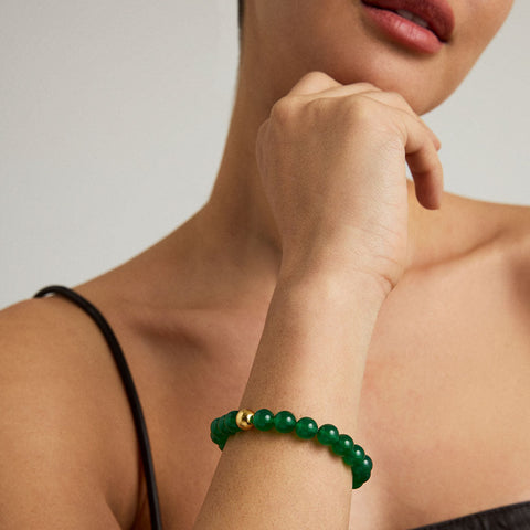 Ethos Bracelet - Gold / Green Onyx