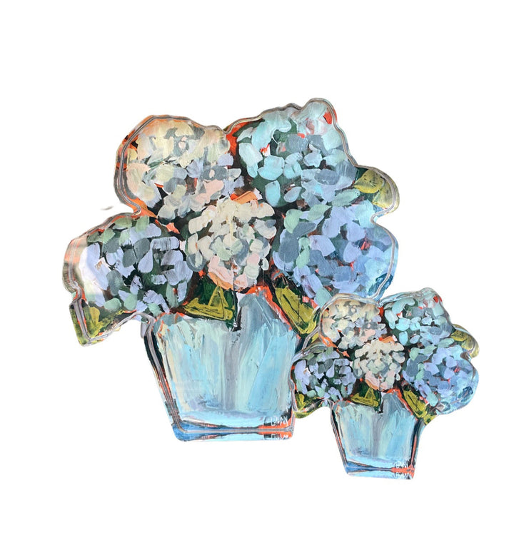 BLUE HYDRANGEA ACRYLIC BLOOM BLOCK