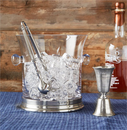 Match, Pewter Crystal Ice Bucket w/Tongs